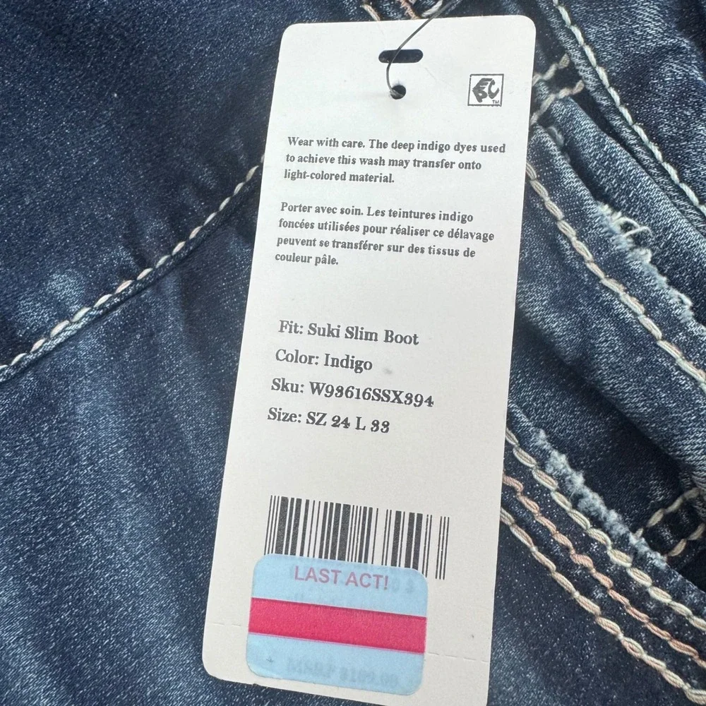 Silver Jeans Co Suki Slim Boot Women 24 Indigo Curvy Mid Rise W93616SSX394